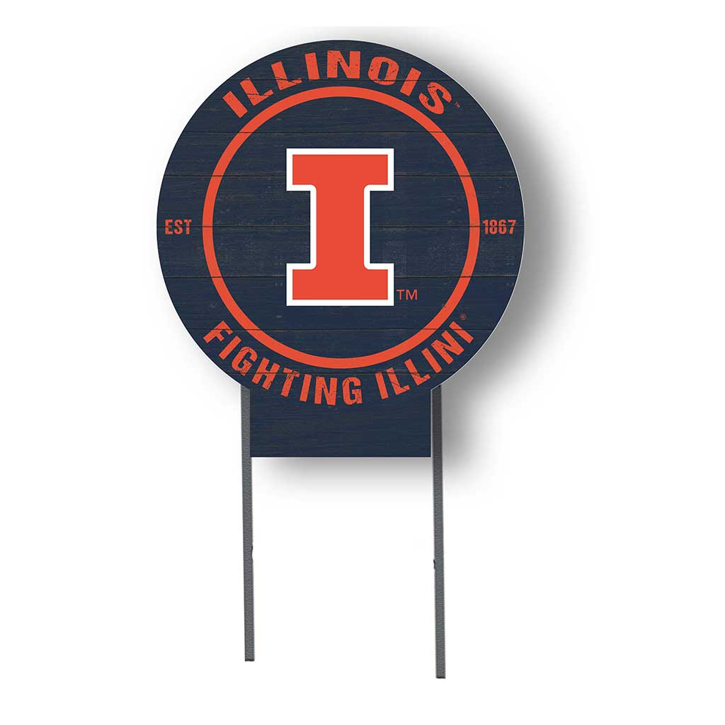 20x20 Circle Color Logo Lawn Sign Illinois Fighting Illini