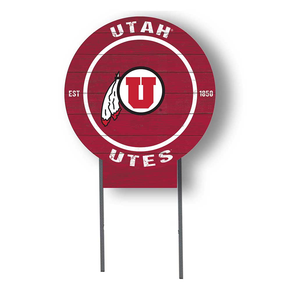 20x20 Circle Color Logo Lawn Sign Utah Running Utes