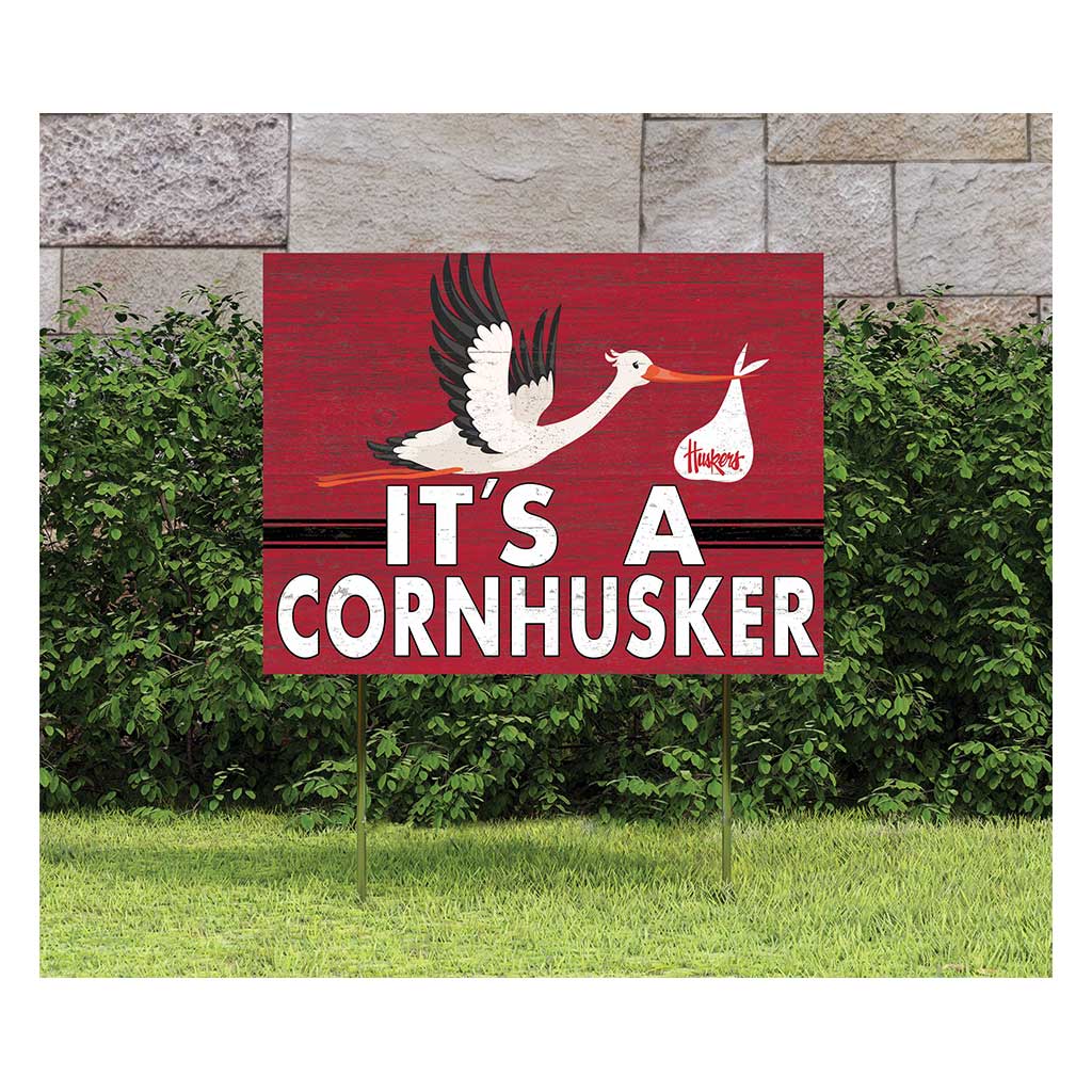 18x24 Lawn Sign Stork Yard Sign It's A Nebraska Cornhuskers