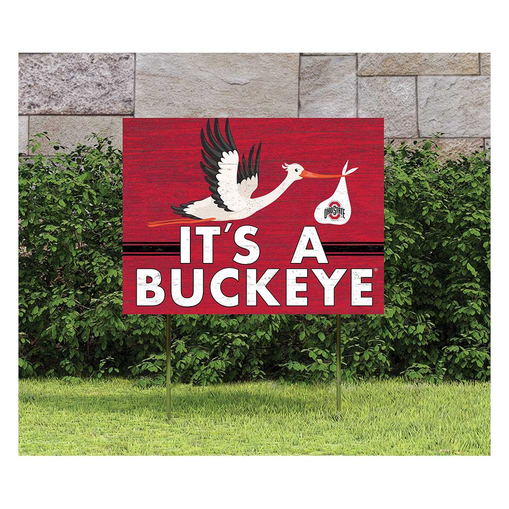 18x24 Lawn Sign Stork Yard Sign It's A Ohio State Buckeyes
