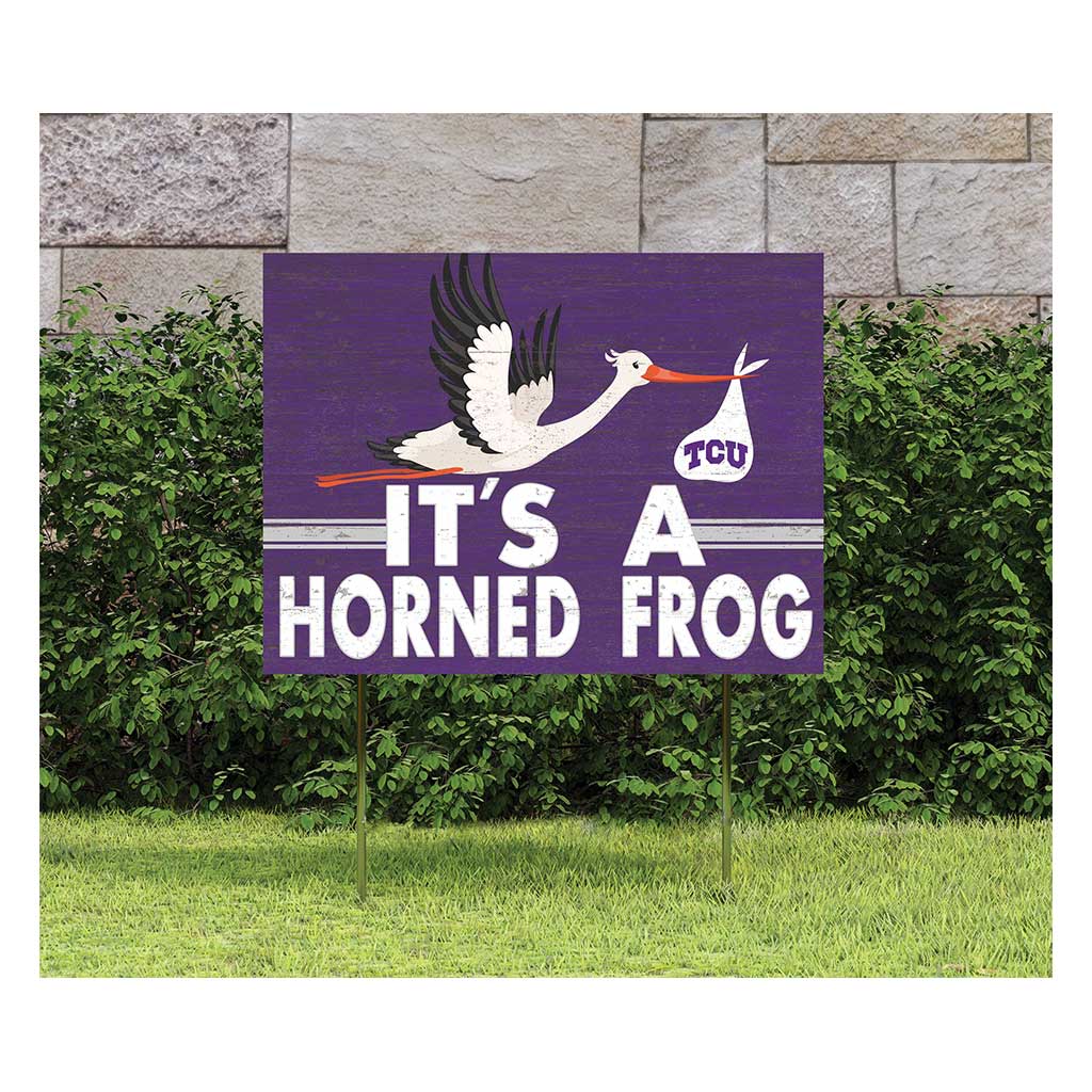 18x24 Lawn Sign Stork Yard Sign It's A Texas Christian Horned Frogs