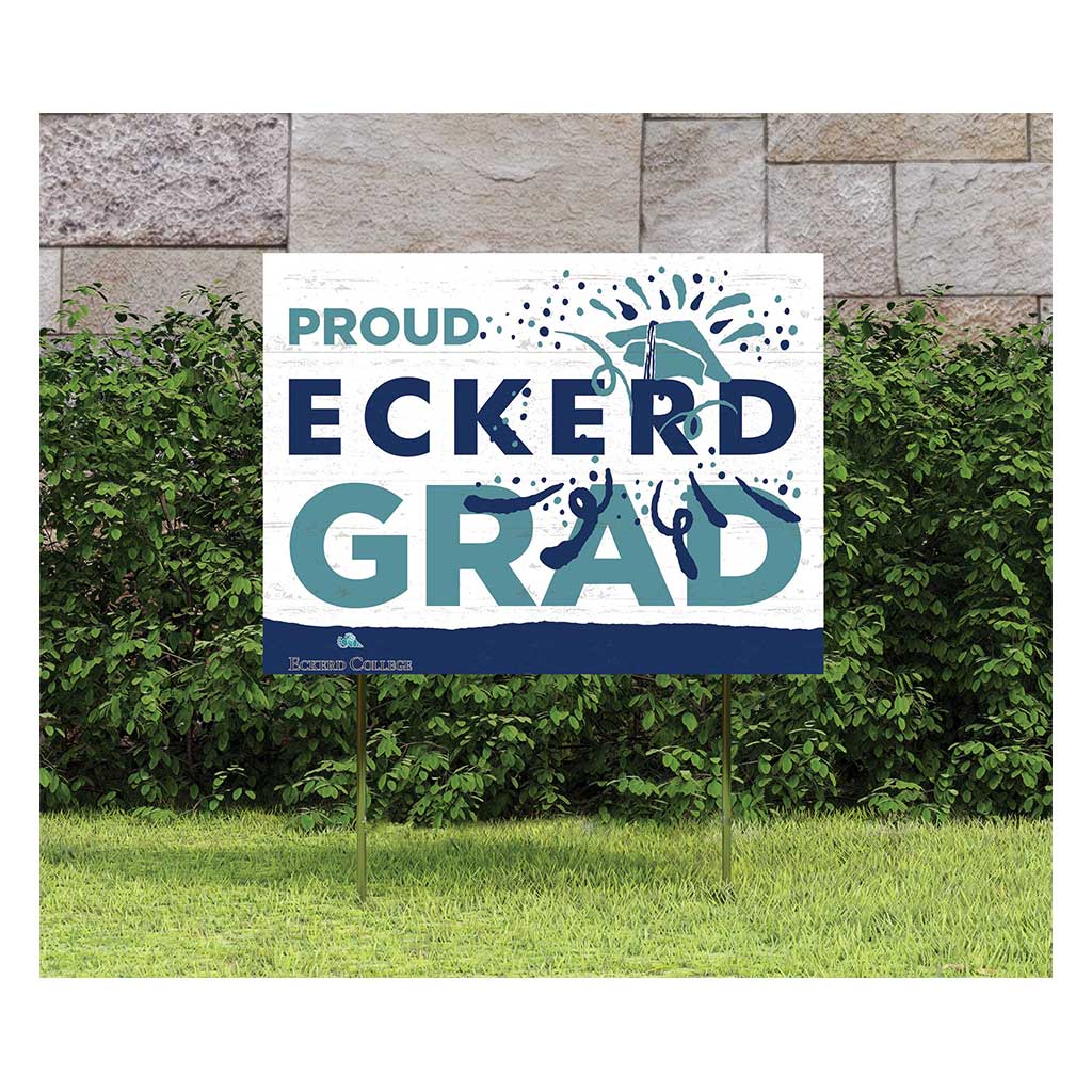 18x24 Lawn Sign Proud Grad With Logo Eckerd College Tritons