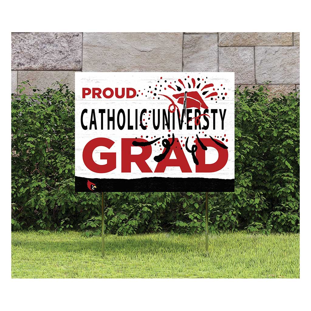 18x24 Lawn Sign Proud Grad With Logo The Catholic University of America Cardinals