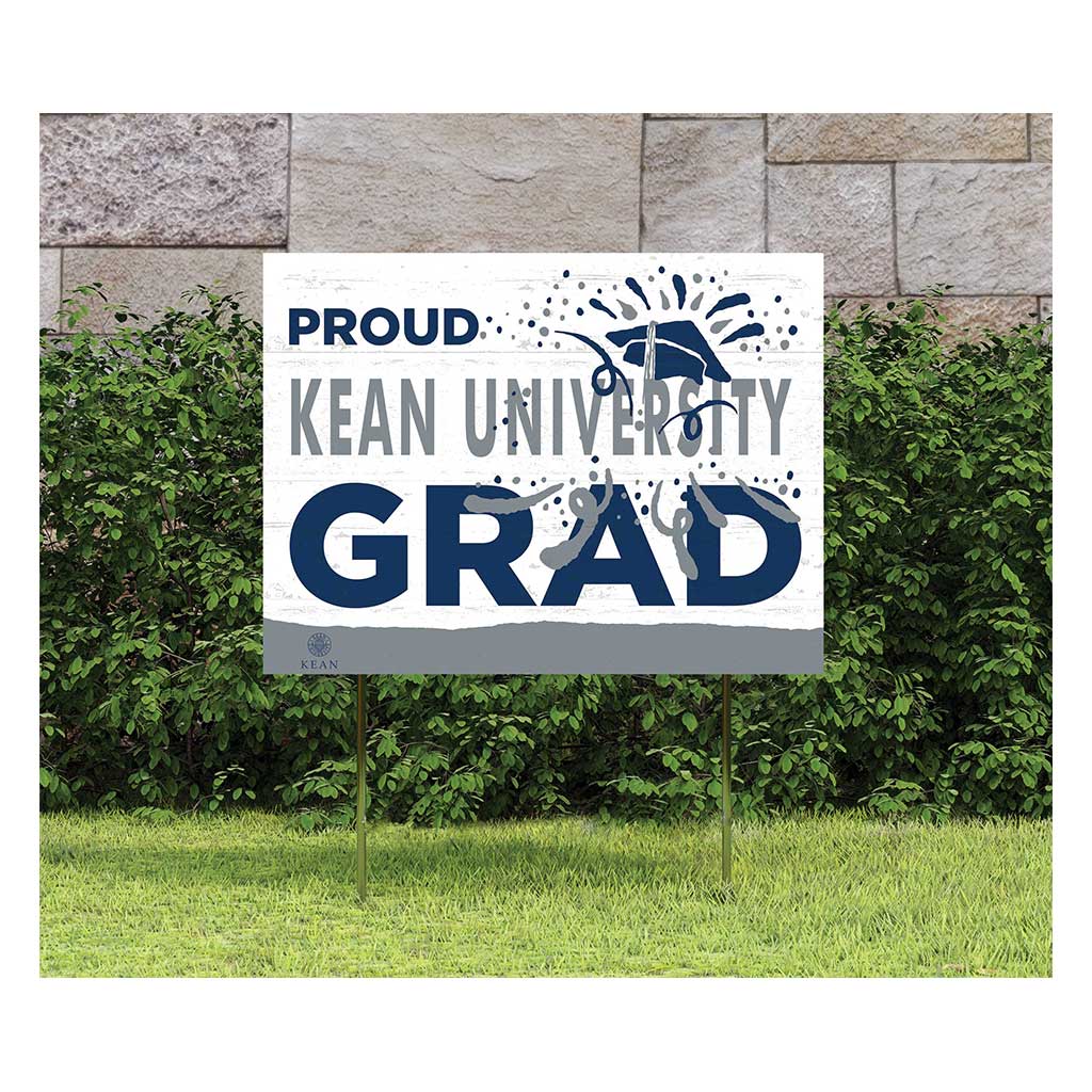 18x24 Lawn Sign Proud Grad With Logo Kean University Cougars
