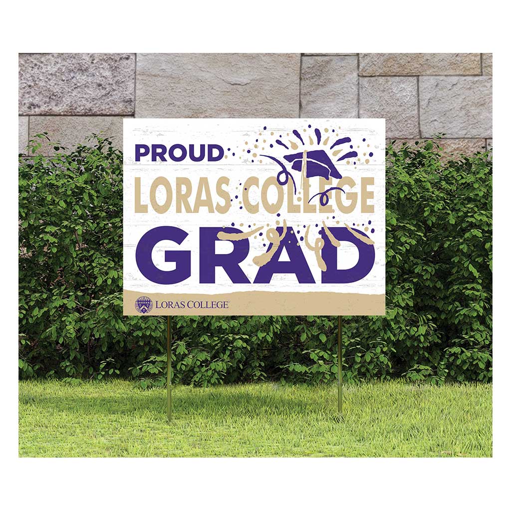 18x24 Lawn Sign Proud Grad With Logo Loras College Duhawks