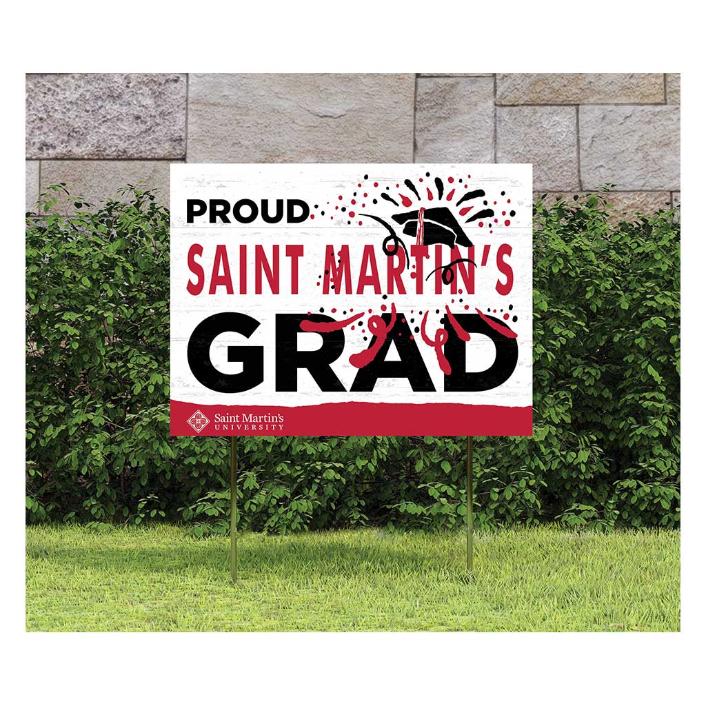 18x24 Lawn Sign Proud Grad With Logo Saint Martin's University Saints