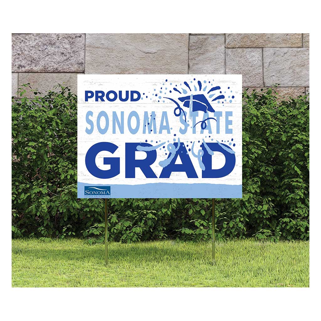 18x24 Lawn Sign Proud Grad With Logo Sonoma State University Seawolves
