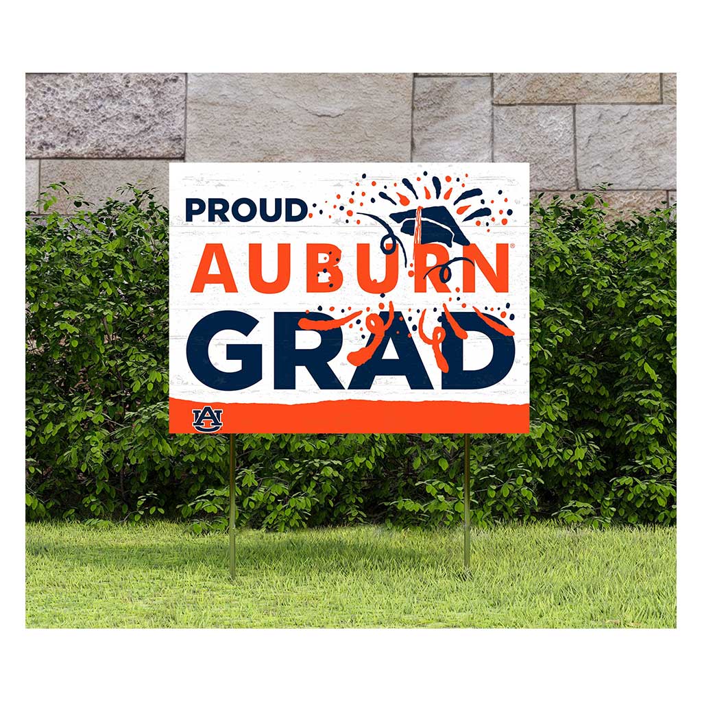 18x24 Lawn Sign Proud Grad With Logo Auburn Tigers