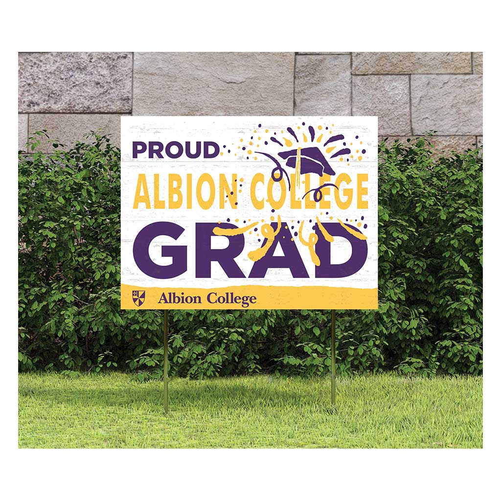 18x24 Lawn Sign Proud Grad With Logo Albion College Britons