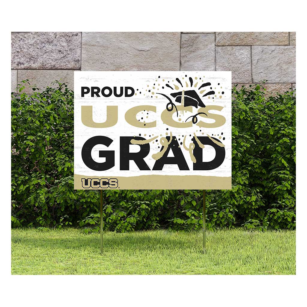 18x24 Lawn Sign Proud Grad With Logo University of Colorado Colorado Springs Mountain Lions