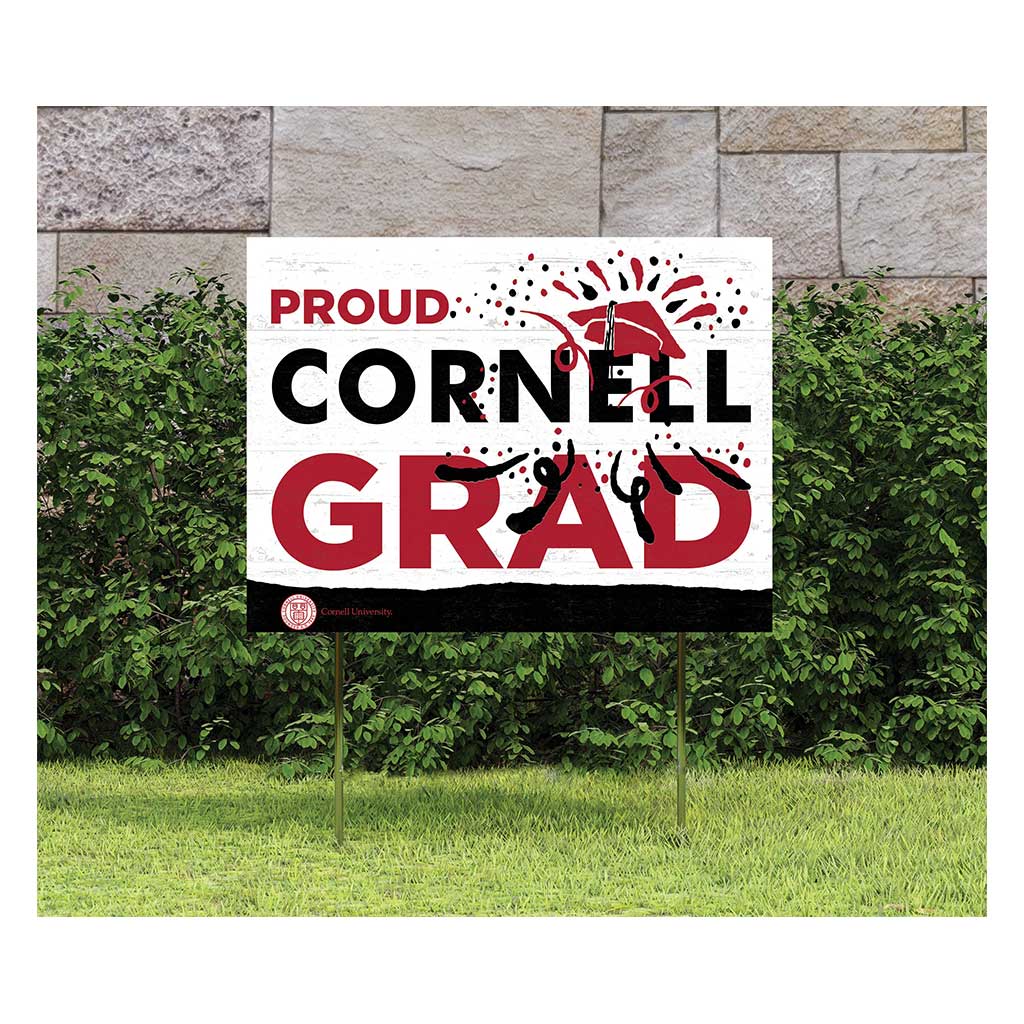18x24 Lawn Sign Proud Grad With Logo Cornell Big Red