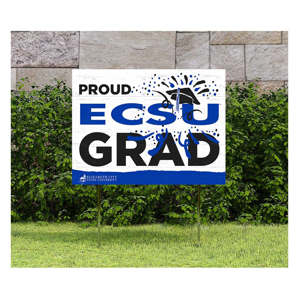 18x24 Lawn Sign Proud Grad With Logo Elizabeth City State Vikings