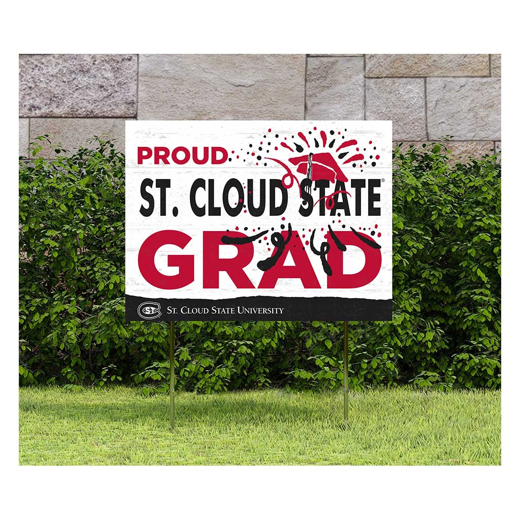 18x24 Lawn Sign Proud Grad With Logo St. Cloud State Huskies