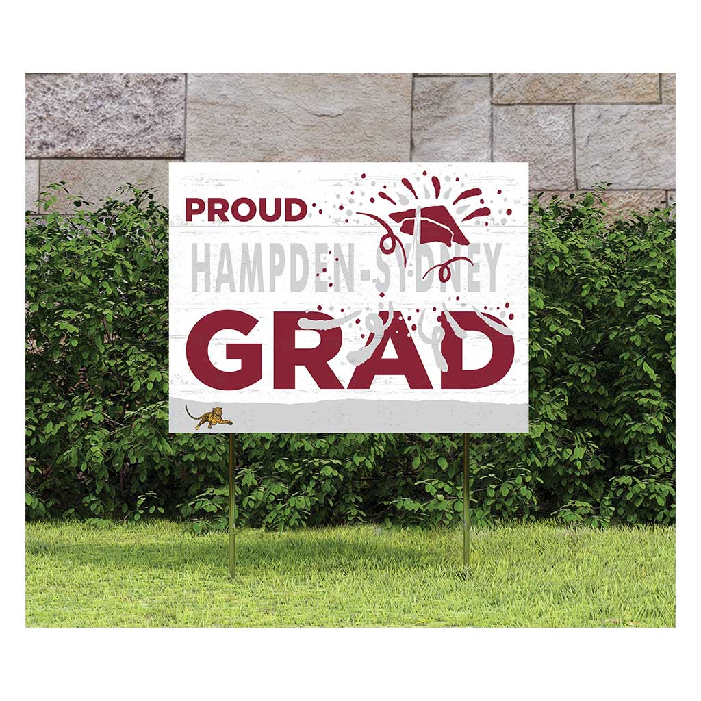 18x24 Lawn Sign Proud Grad With Logo Hampden-Sydney College Tigers