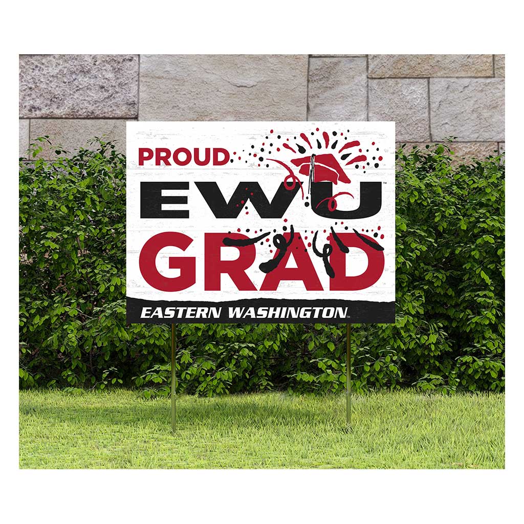 18x24 Lawn Sign Proud Grad With Logo Eastern Washington Eagles