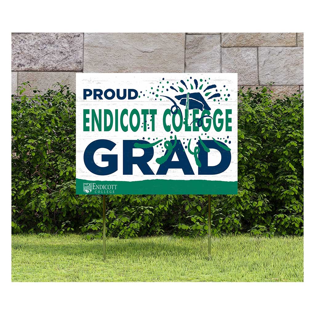 18x24 Lawn Sign Proud Grad With Logo Endicott College Gulls