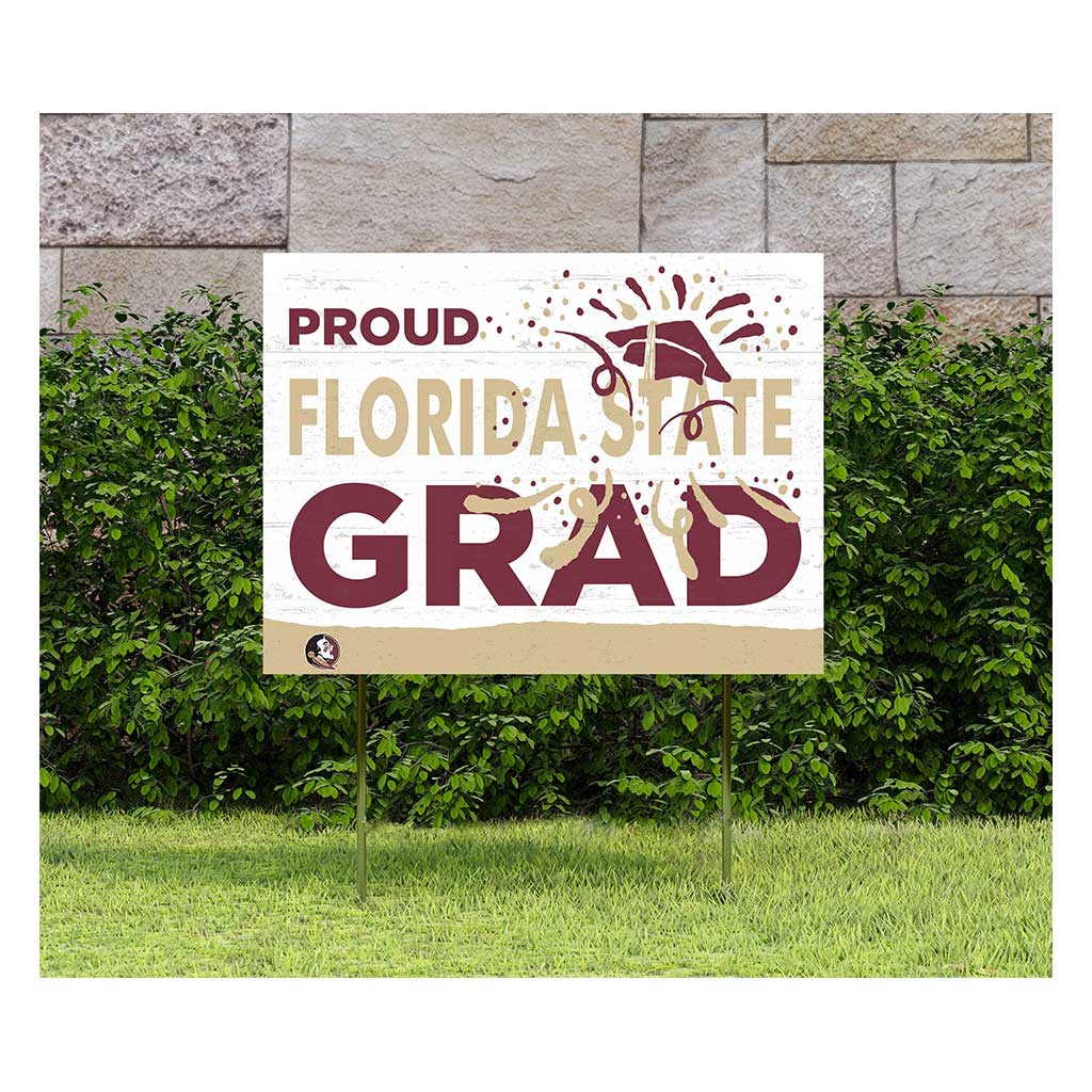 18x24 Lawn Sign Proud Grad With Logo Florida State Seminoles