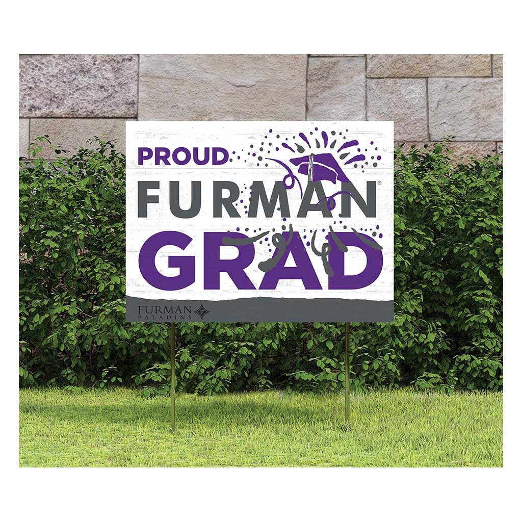 18x24 Lawn Sign Proud Grad With Logo Furman Paladins