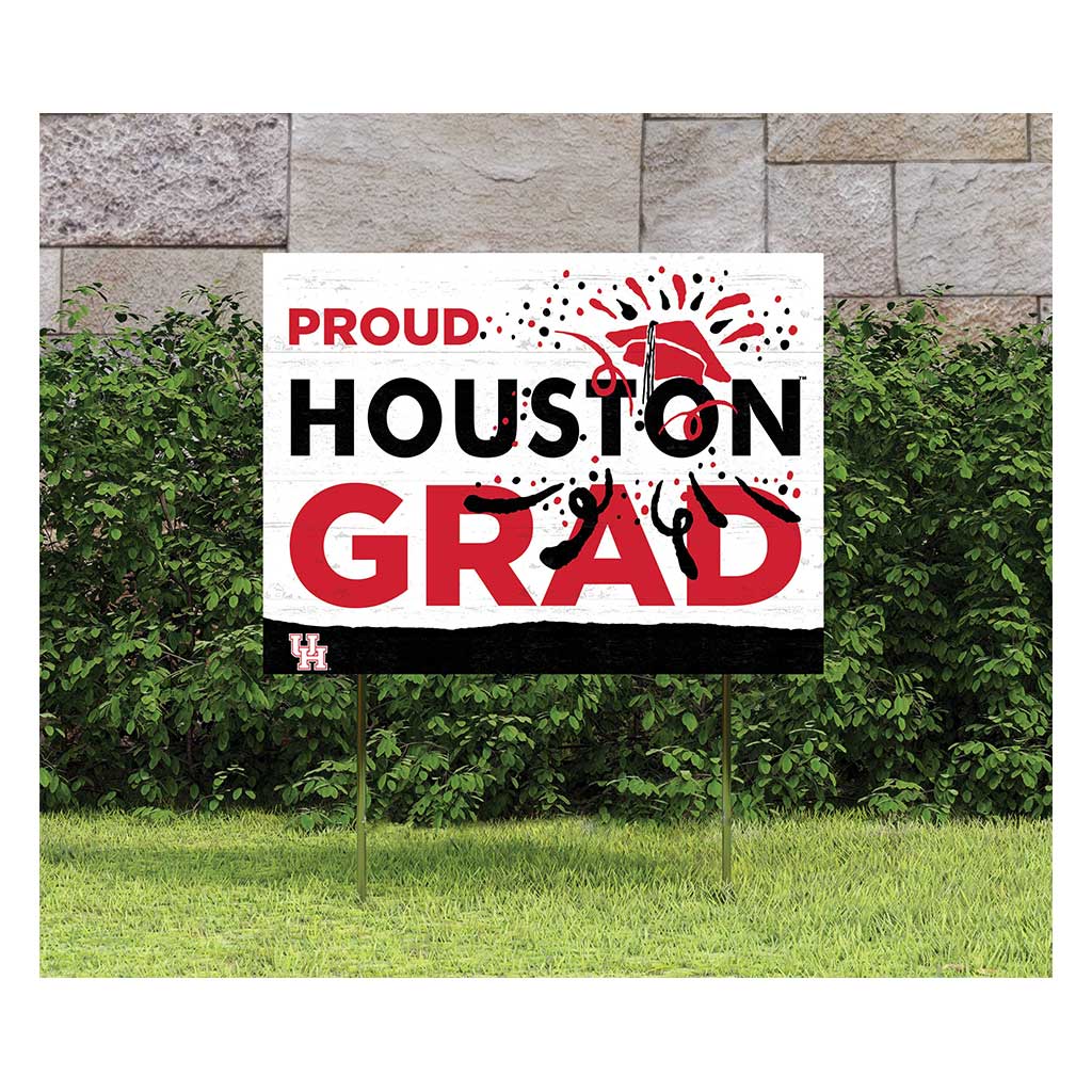 18x24 Lawn Sign Proud Grad With Logo Houston Cougars