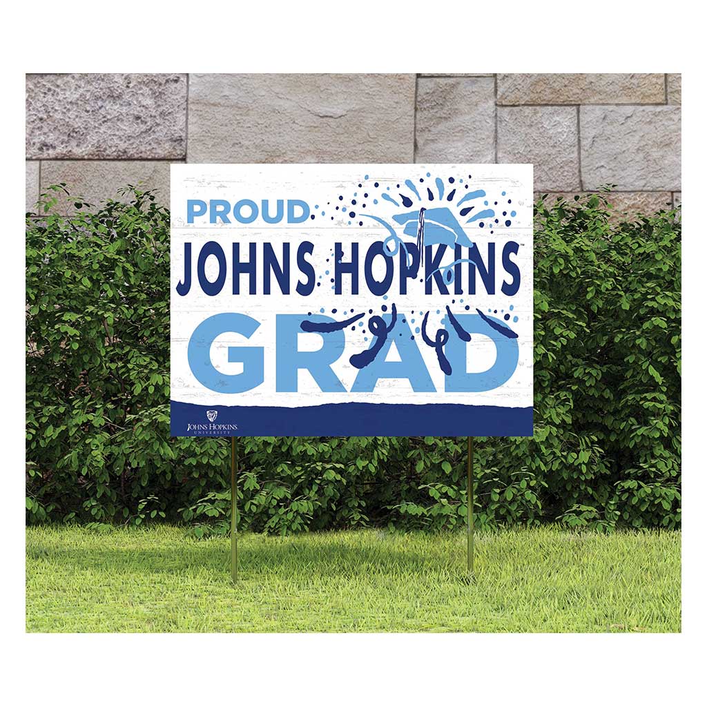 18x24 Lawn Sign Proud Grad With Logo Johns Hopkins Blue Jays