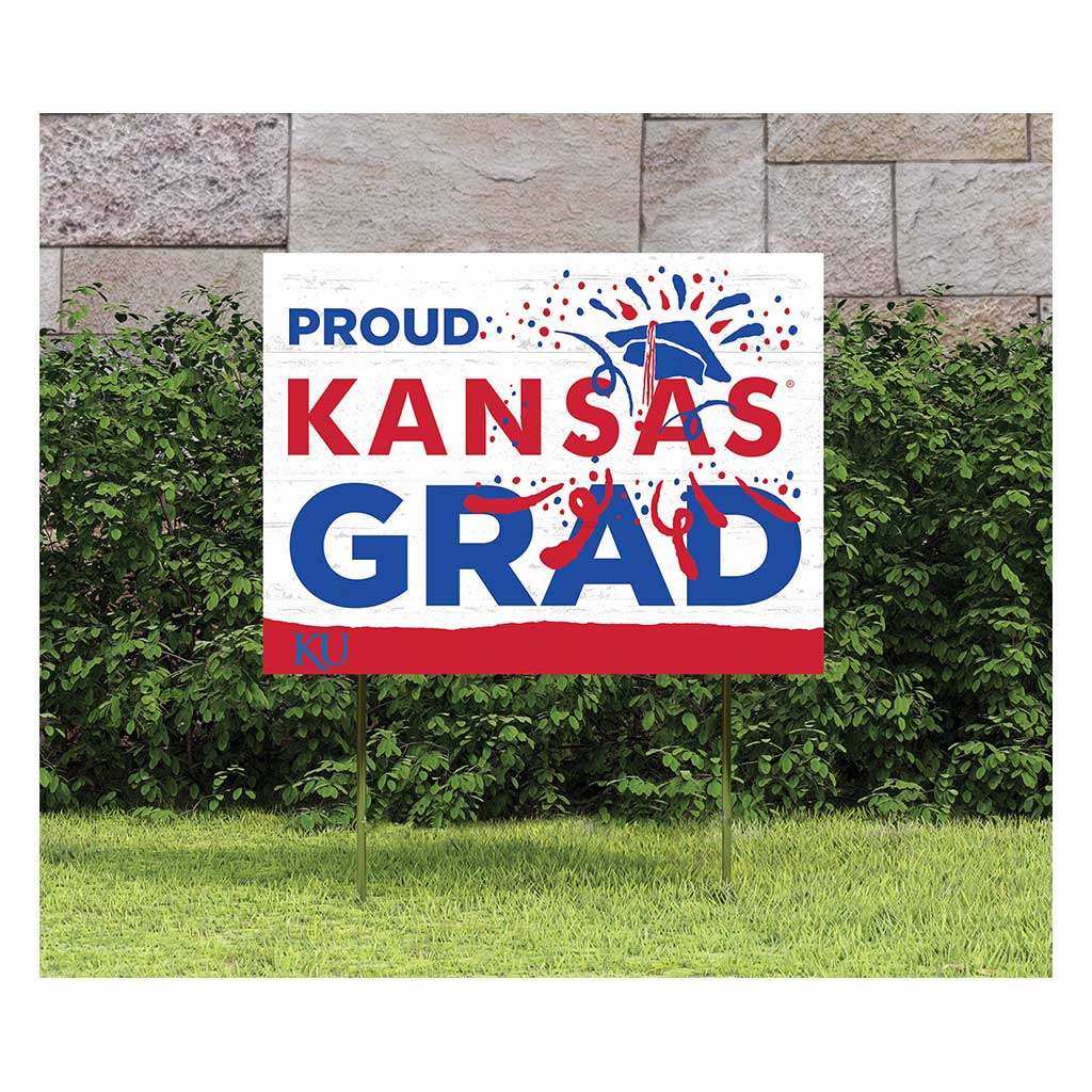 18x24 Lawn Sign Proud Grad With Logo Kansas Jayhawks