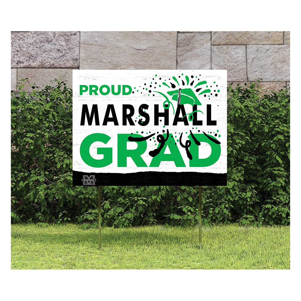 18x24 Lawn Sign Proud Grad With Logo Marshall Thundering Herd