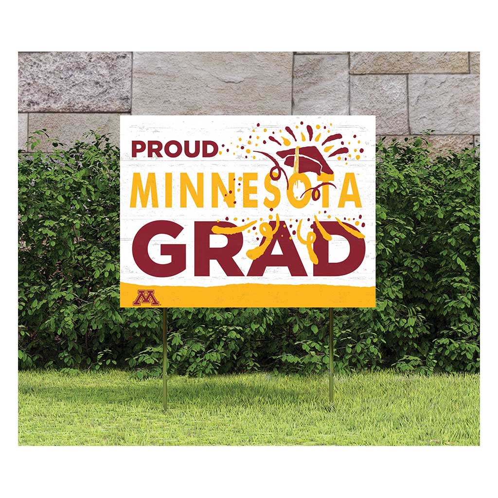 18x24 Lawn Sign Proud Grad With Logo Minnesota Golden Gophers