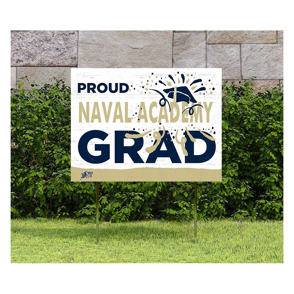 18x24 Lawn Sign Proud Grad With Logo Naval Academy Midshipmen