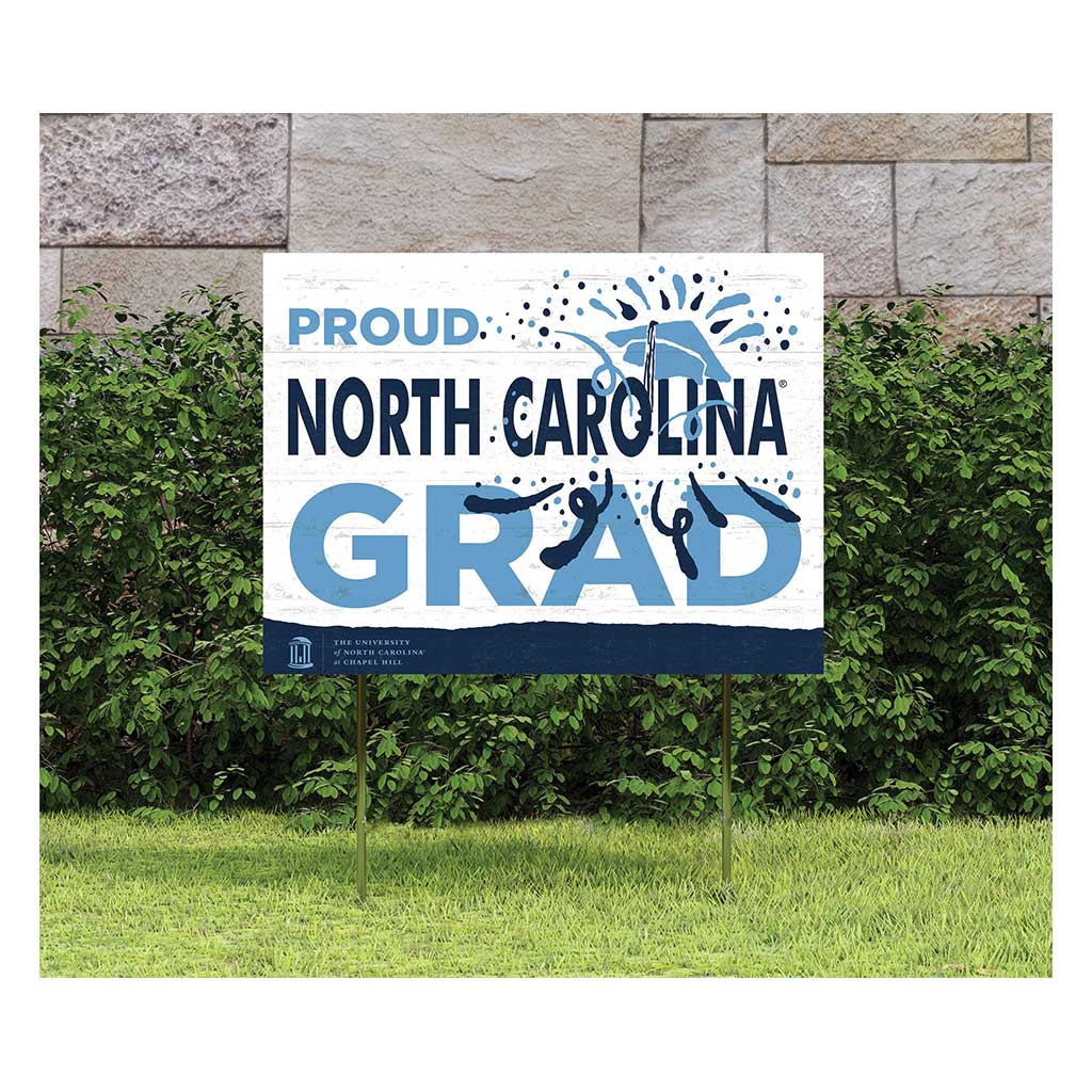 18x24 Lawn Sign Proud Grad With Logo North Carolina (Chapel Hill) Tar Heels