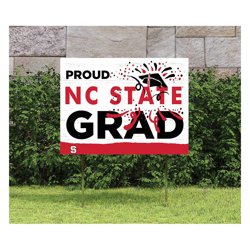 18x24 Lawn Sign Proud Grad With Logo North Carolina State Wolfpack