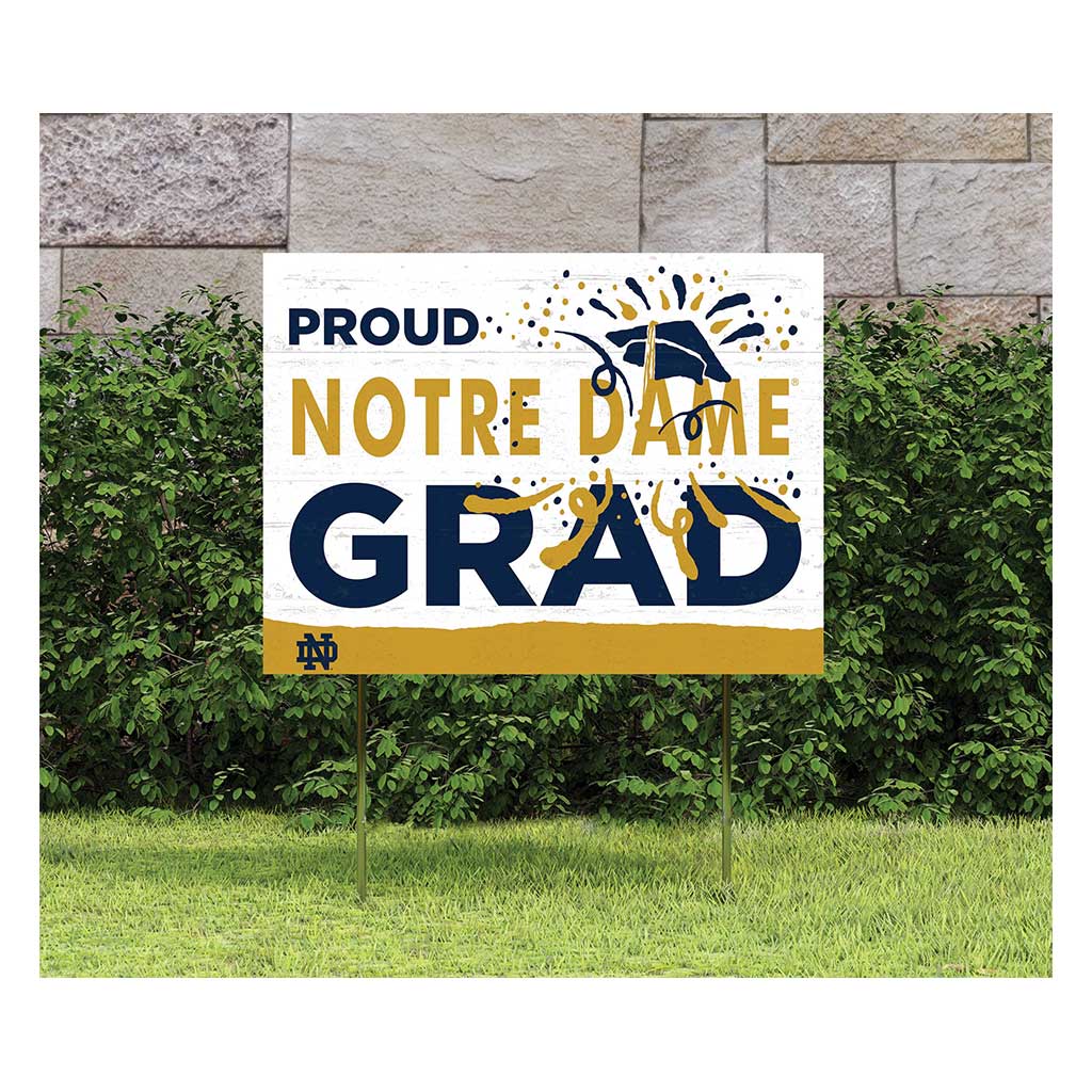 18x24 Lawn Sign Proud Grad With Logo Notre Dame Fighting Irish