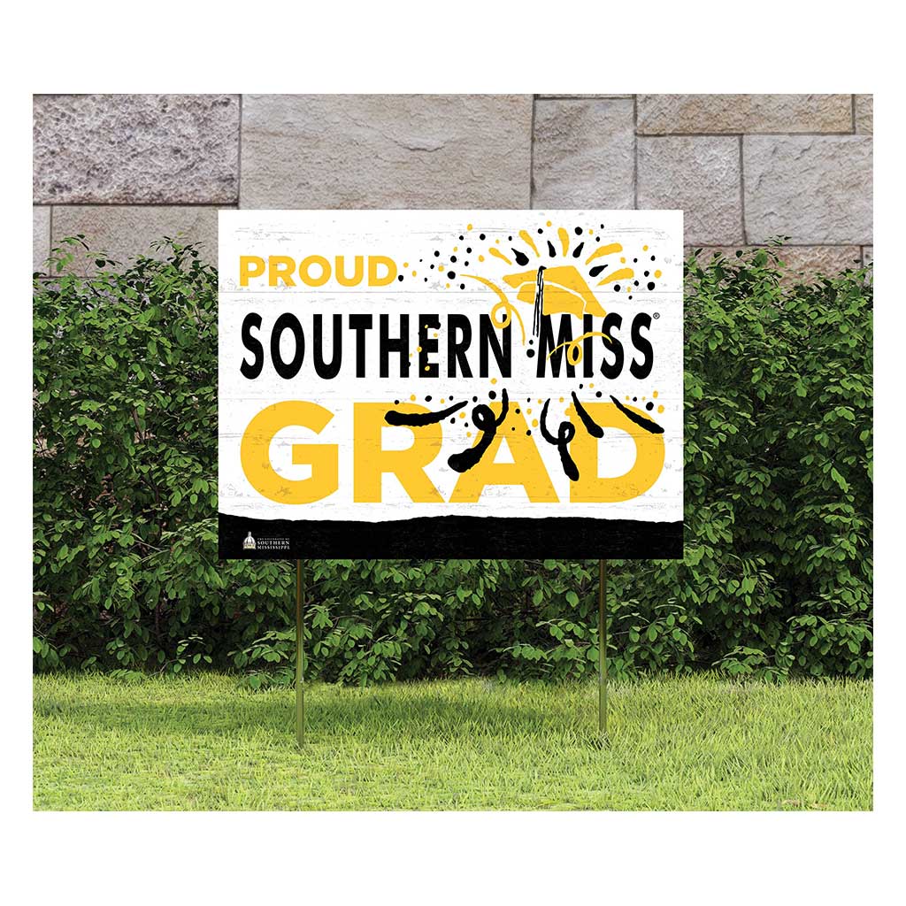 18x24 Lawn Sign Proud Grad With Logo Southern Mississippi Golden Eagles