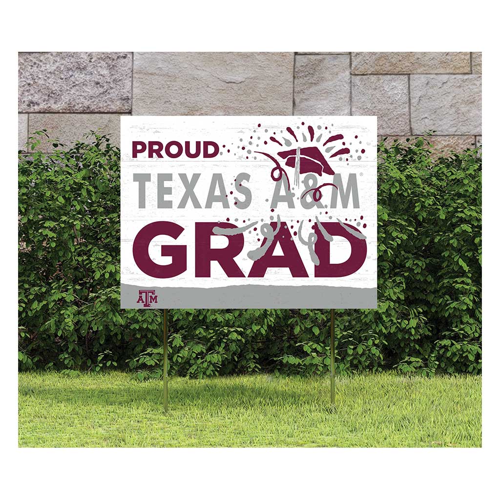 18x24 Lawn Sign Proud Grad With Logo Texas A&M Aggies