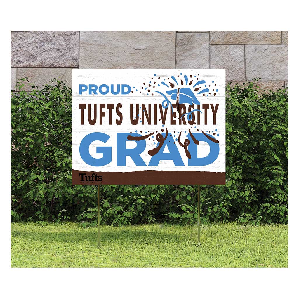 18x24 Lawn Sign Proud Grad With Logo Tufts Jumbos