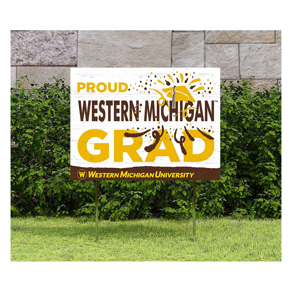 18x24 Lawn Sign Proud Grad With Logo Western Michigan Broncos