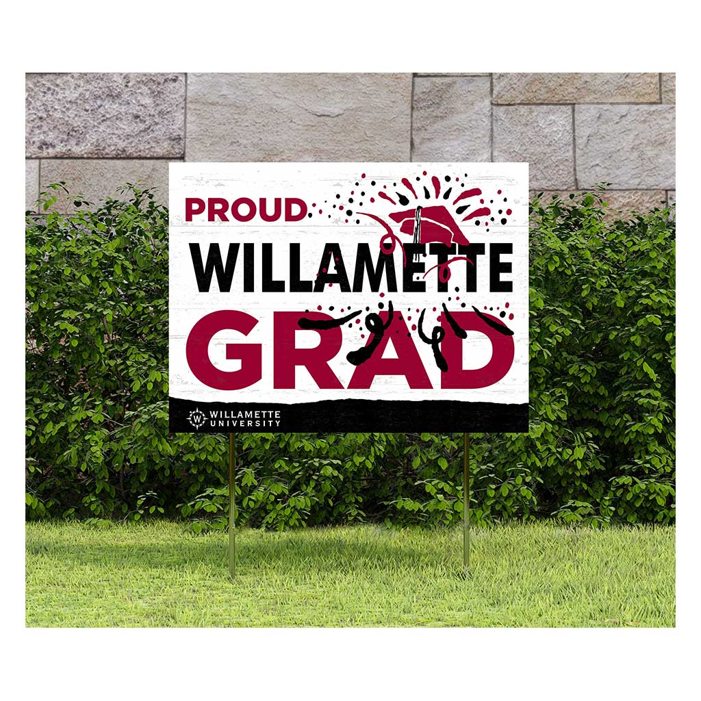 18x24 Lawn Sign Proud Grad With Logo Willamette Bearcats