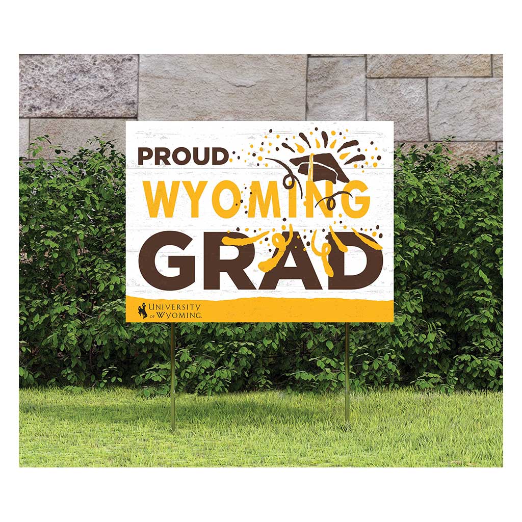 18x24 Lawn Sign Proud Grad With Logo Wyoming Cowboys