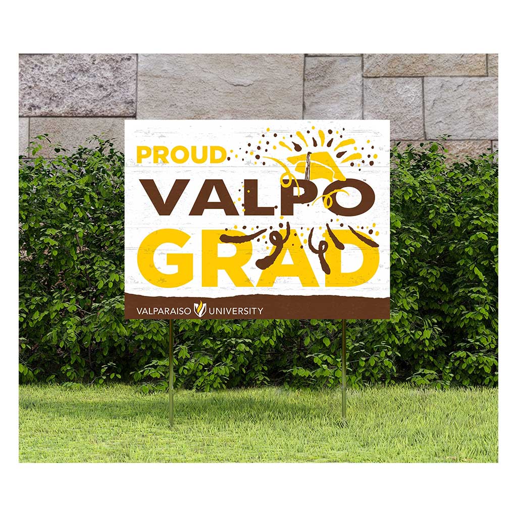 18x24 Lawn Sign Proud Grad With Logo Valparaiso University Beacons