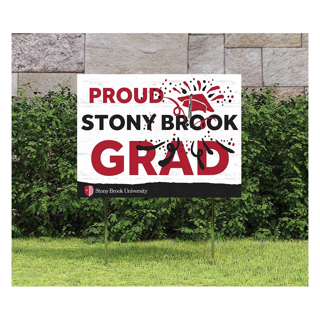 18x24 Lawn Sign Proud Grad With Logo Stony Brook Seawolves