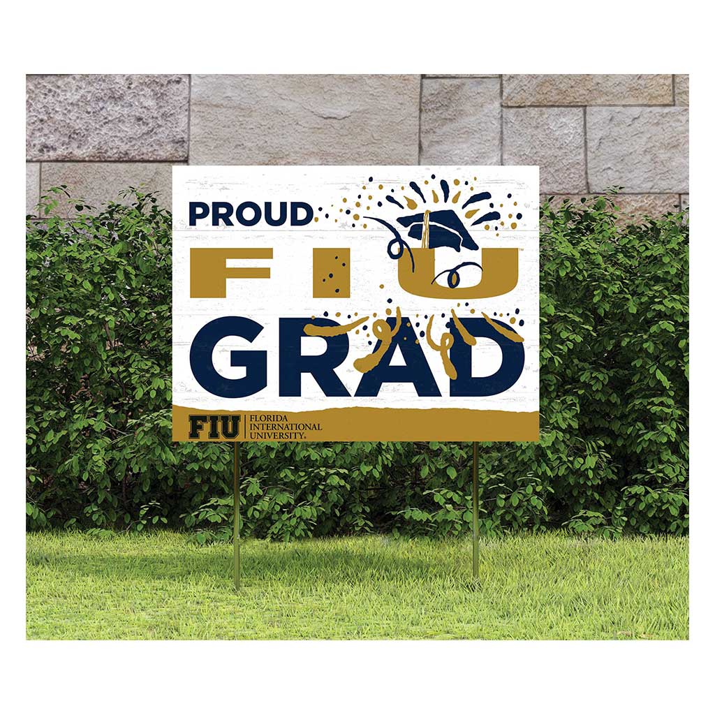 18x24 Lawn Sign Proud Grad With Logo Florida International Golden Panthers