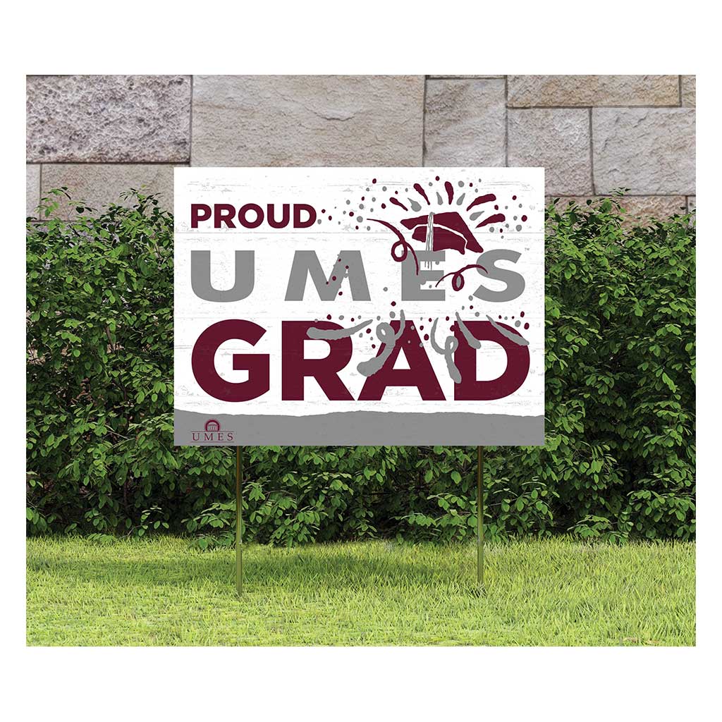 18x24 Lawn Sign Proud Grad With Logo Maryland Eastern Shore Hawks
