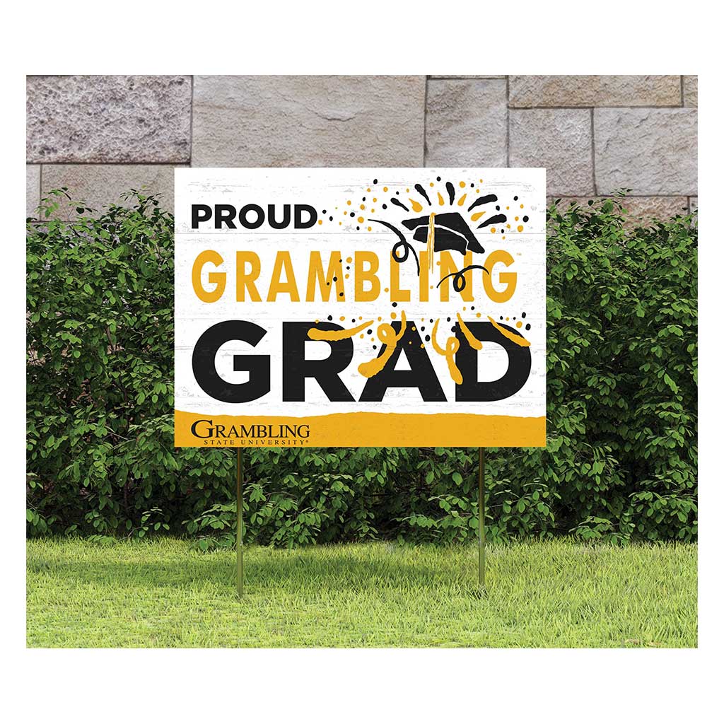18x24 Lawn Sign Proud Grad With Logo Grambling State Tigers