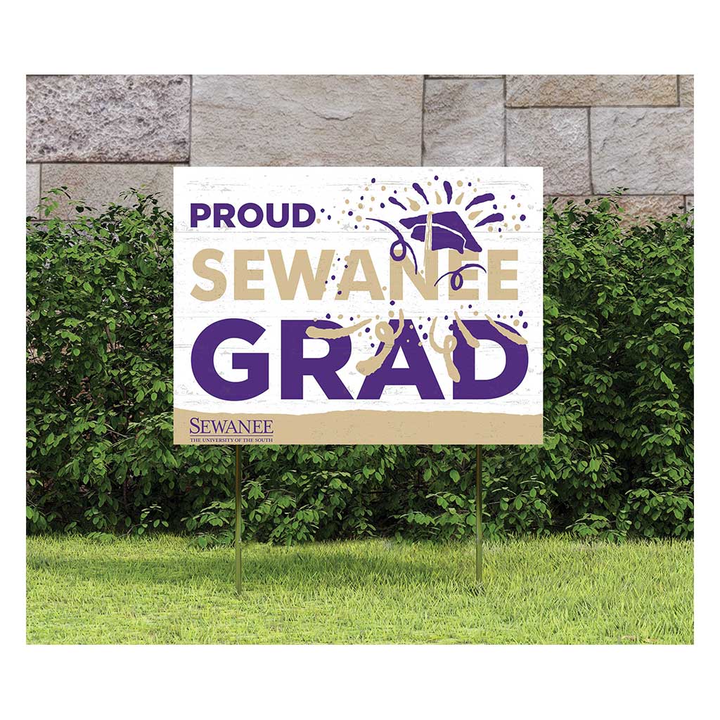 18x24 Lawn Sign Proud Grad With Logo Sewanee The University of the South Tigers