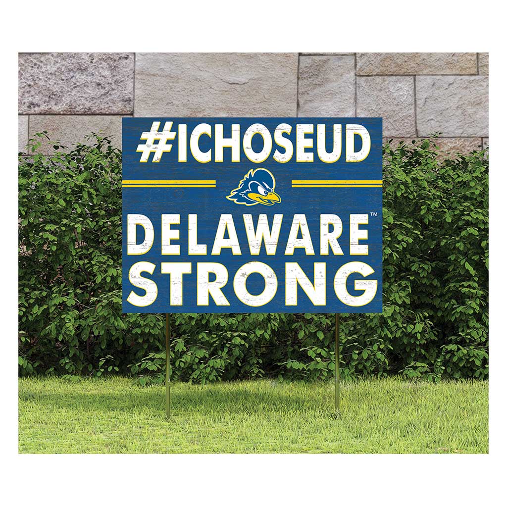 18x24 Lawn Sign I Chose Team Strong Delaware Fightin Blue Hens