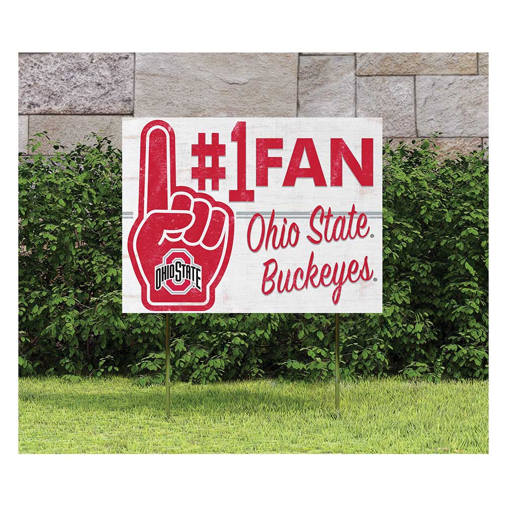 18x24 Lawn Sign #1 Fan Ohio State Buckeyes