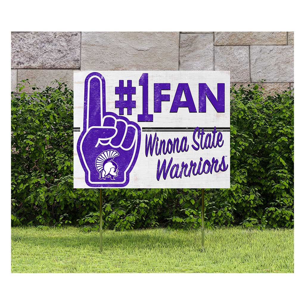 18x24 Lawn Sign #1 Fan Winona State University Warriors
