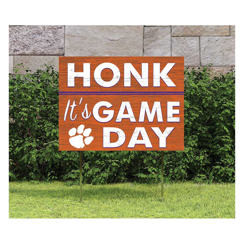 18x24 Lawn Sign Honk Game Day Clemson Tigers