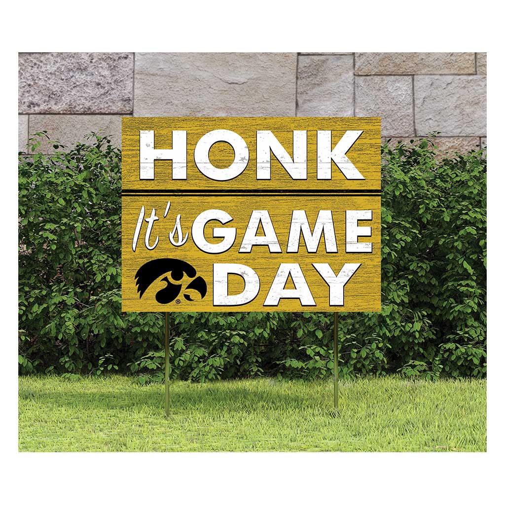 18x24 Lawn Sign Honk Game Day Iowa Hawkeyes