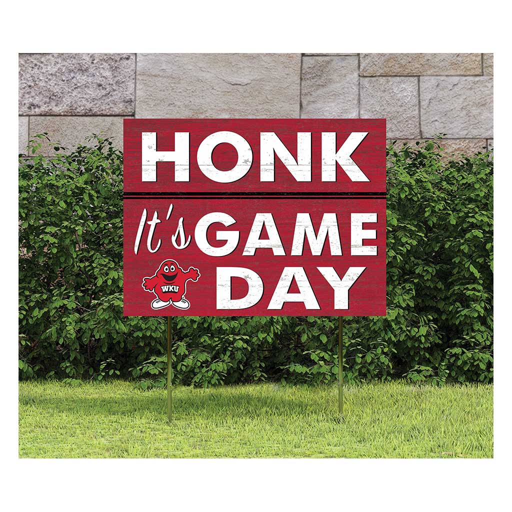 18x24 Lawn Sign Honk Game Day Western Kentucky Hilltoppers