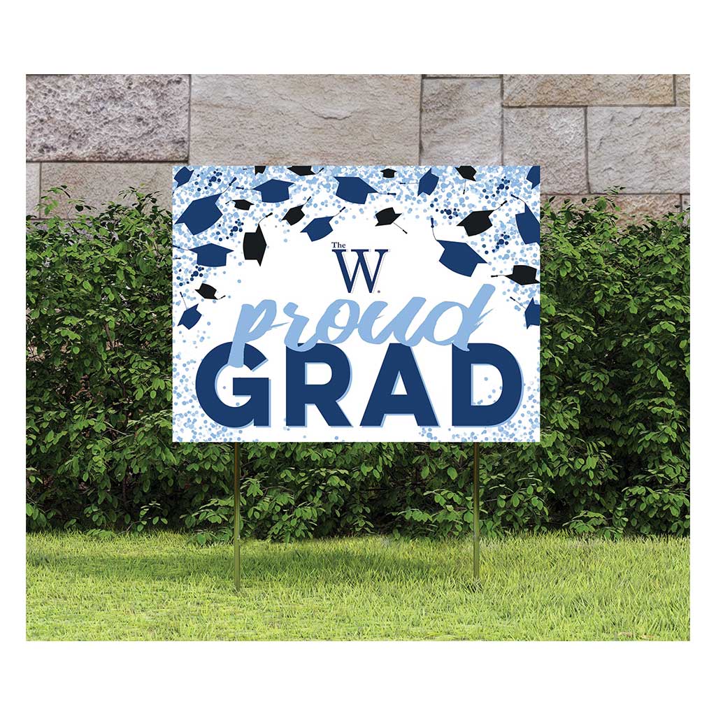 18x24 Lawn Sign Grad with Cap and Confetti Mississippi University for Women Owls